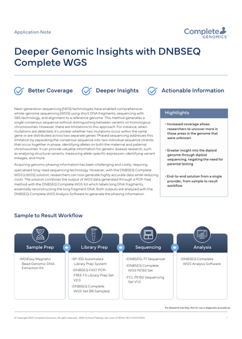 Deeper Genomic Insights with DNBSEQ Complete WGS